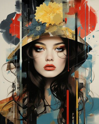 Buntes, modernes Porträt "Mode"