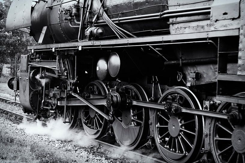 Dampflokomotive in schwarz-weiß von Sjoerd van der Wal Fotografie