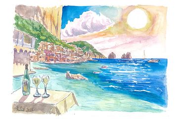 Capri Epic View and Refreshing Drink with Faraglioni Rocks