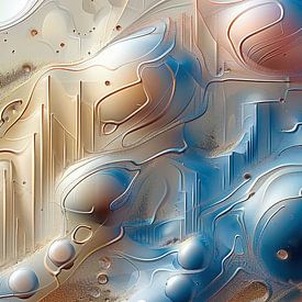 magical shapes in blue-gold-silver-pink by Gelissen Artworks