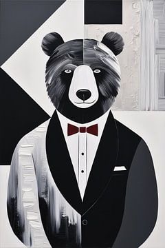 Geometric bear in dinner jacket by Art & Soul Creations