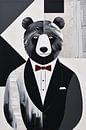 Geometric bear in dinner jacket by Art & Soul Creations thumbnail