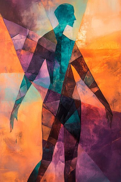 Farbenfrohe Silhouette der Seele von Poster Art Shop