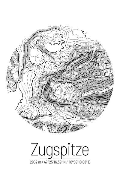 Zugspitze | Landkarte Topografie (Minimal) von ViaMapia