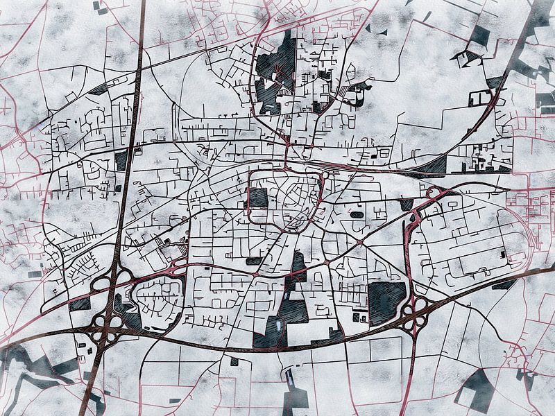 Map of Unna with the style 'White Winter' by Maporia