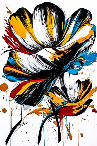 Abstracte bloemen in levendige kleuren van Art & Soul Creations
