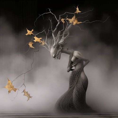 Strange creature in autumn