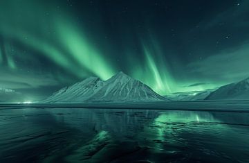 Noorderlicht boven Noorwegen van fernlichtsicht