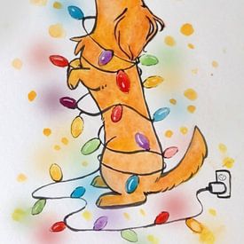 Christmas dog van Lixie Bristtol