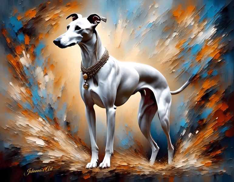 Arabischer Windhund Kunst 2 | Einzigartige Hundeportraits von Johanna\'s Art Creations von Johannas Art Creations