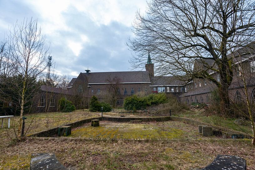 Abandoned Monastery Splendour: The Majestic View with Clock Tower by Het Onbekende