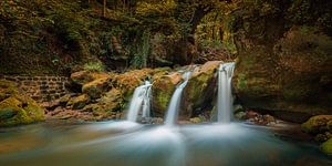 Panorama des Schiessentumpel-Wasserfalls