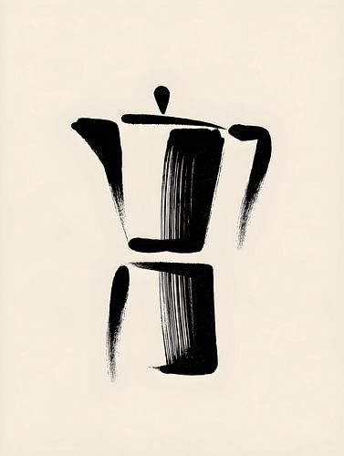 Mocha pot in a minimalist brush shape
