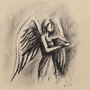 charcoal drawing angel by Emiel de Lange thumbnail