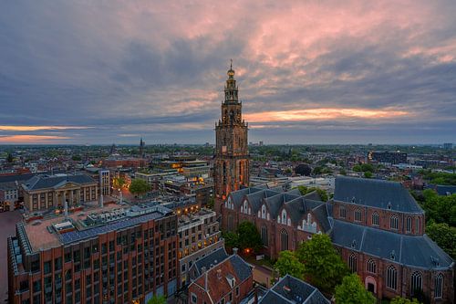 La nuit tombe sur Groningue sur Henk Meijer Photography