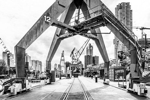 Leuvehaven Rotterdam photo noir et blanc sur Kok and Kok