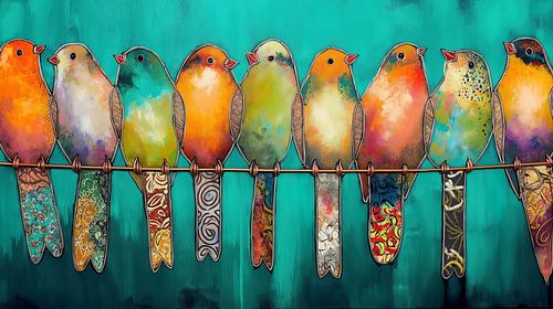 Fröhliche Vogelparade
