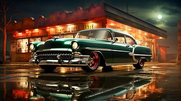 US retro car from the 50s at night by Animaflora PicsStock