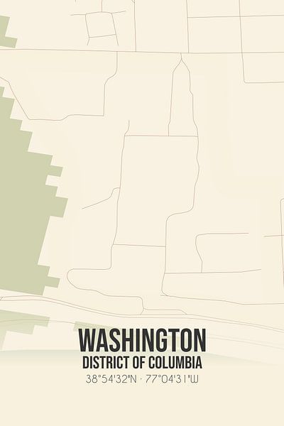 Vintage map of Washington (District of Columbia), USA. by Prints of Place