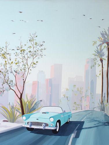 Klassieke cabriolet in pastelkleuren