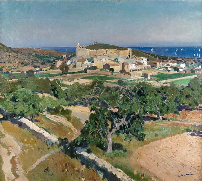 Joaquin Mir Trinxet~Landschaft Schloss Calafell von finemasterpiece