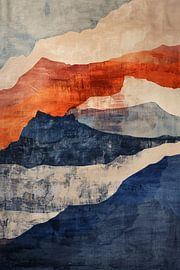 Abstract schilderij van bergen met kleuren van Art & Soul Creations