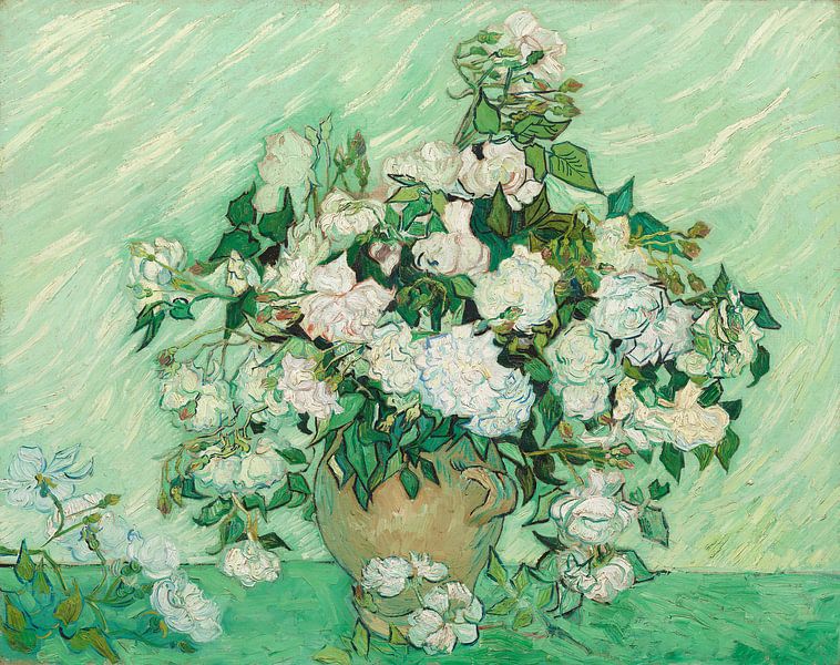 Vase mit Rosen - Vincent van Gogh von 1000 Schilderijen