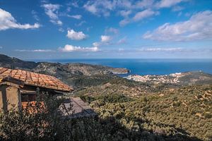 Blick auf Port de Soller vom Mirador de ses Barques, Mallorca