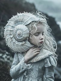 girl with seashell by haroulita