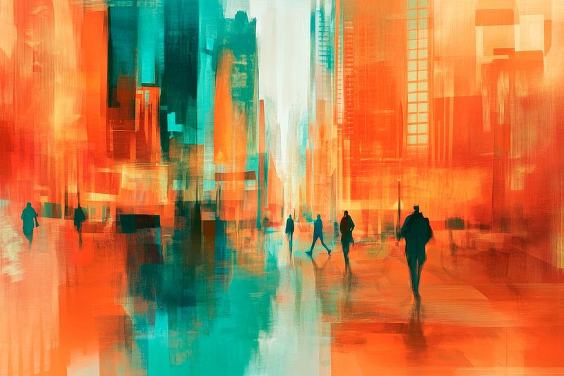 Städtische Szene in lebhaften Farben von Poster Art Shop