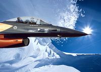 Dutch jet fighter in a beautiful snow landscape (fighter)