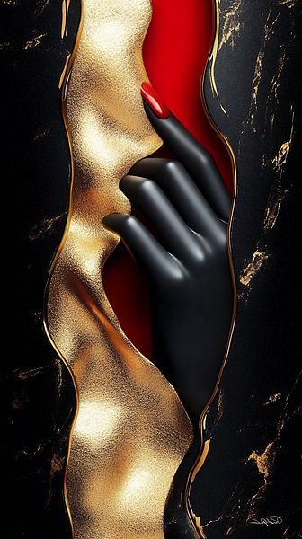 goud - zwart - rood van Gelissen Artworks