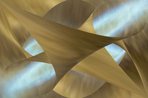 Een bundel van lichtblauw licht gevangen in goud