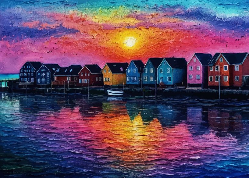 Häuser des Heiligenhafener Sonnenuntergangs von MIROKKU