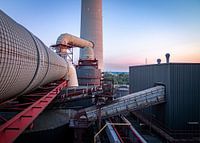 Abandoned power plant with sunrise