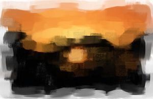 Abstract in zwart oranje