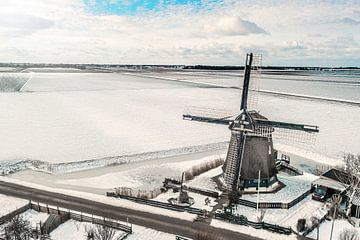 Winter landscape Mill (Groenveld Schagen) by Sebastiaan van Stam Fotografie