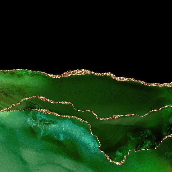 Green &amp; Gold Agate Texture 07 von Aloke Design