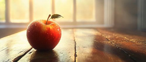 Rode appels in het licht