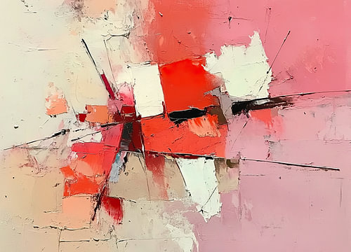 Rouge Abstrait | Abstrait Rouge Blanc sur Zen et Plus