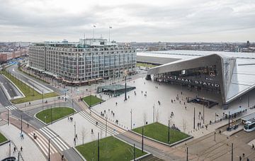 Der Blick auf den Hauptbahnhof von Rotterdam von MS Fotografie | Marc van der Stelt