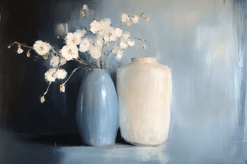 Stilleven met bloemen, Japandi stijl