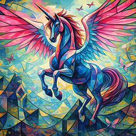 Magic unicorn - abstract by Linda de Klein