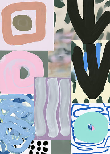 Painted Mosaic – Abstrakte Collage in Pastellfarben