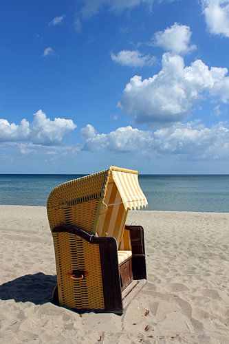 Gelber Strandkorb sur Ostsee Bilder