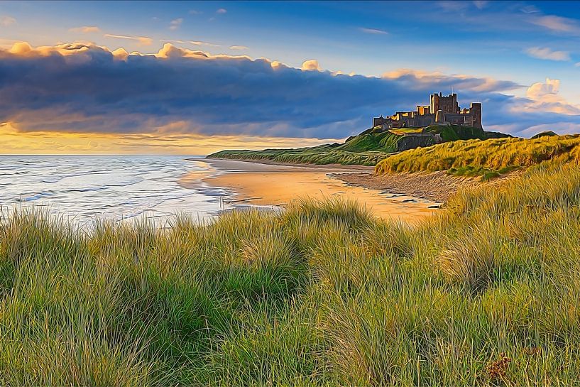 Lever de soleil Château de Bamburgh par Henk Meijer Photography