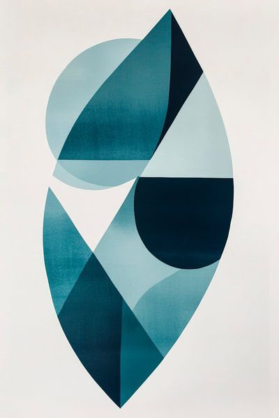 Blauw droombeeld - vormen in dans van Poster Art Shop