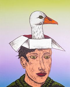 Man With Goose by Helmut Böhm