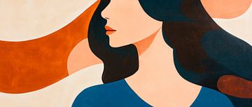 Profil féminin dans des couleurs douces sur Poster Art Shop