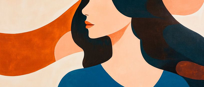Profil féminin dans des couleurs douces par Poster Art Shop